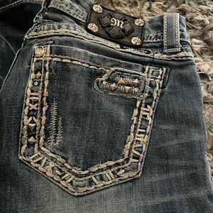 Miss me bootcut embroidered and studded jeans 31